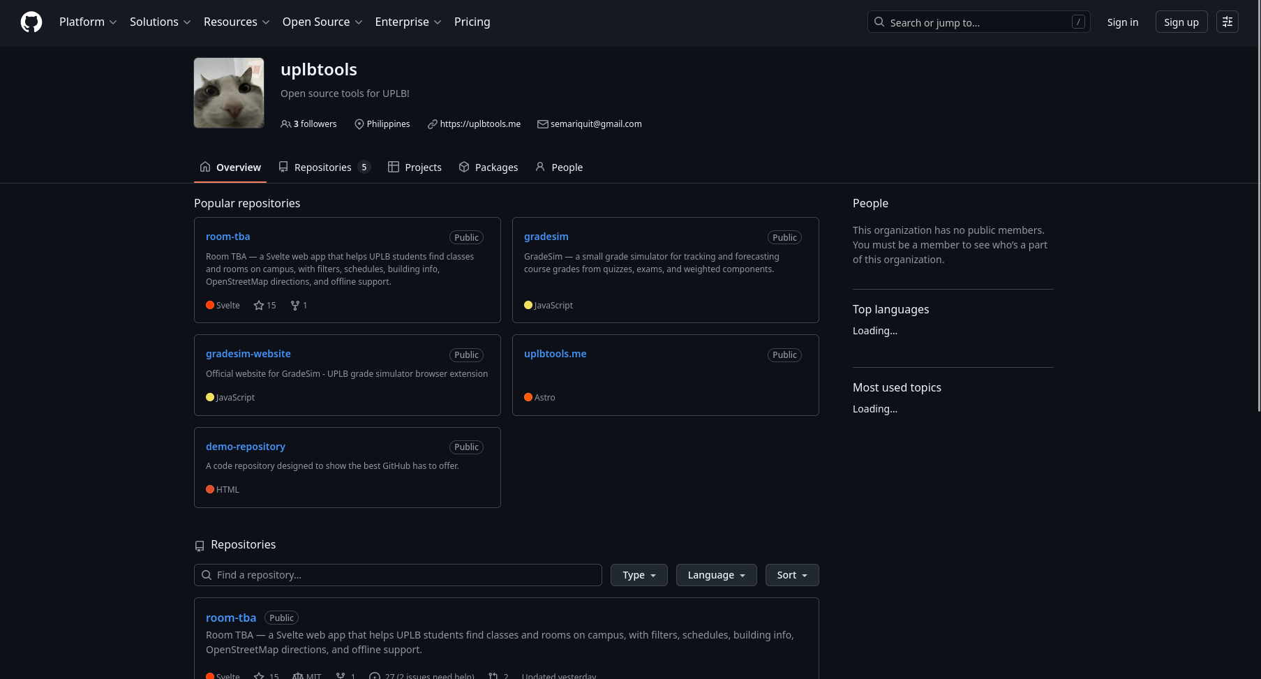 uplbtools GitHub Organization